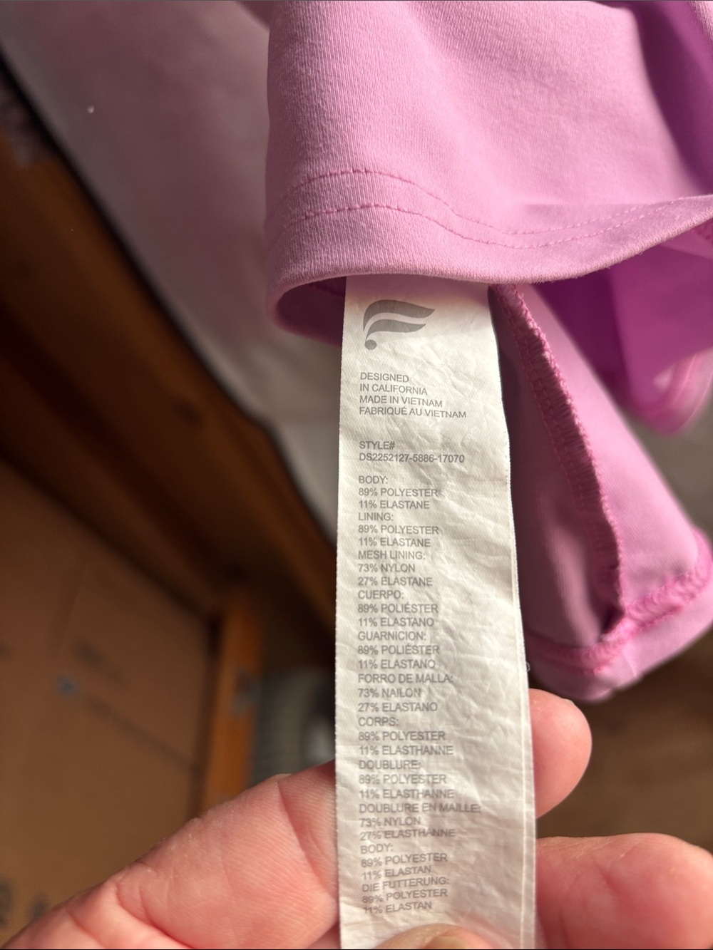 Fabletics Light Pink Racerback V-Neck Mini Dress - Picture 4 of 6
